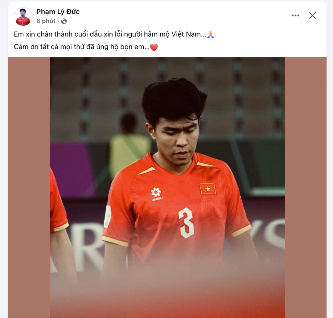 U23 Việt Nam đồng loạt xin lỗi: C&ugrave;ng nhau chiến thắng, c&ugrave;ng nhau thất bại- Ảnh 2.