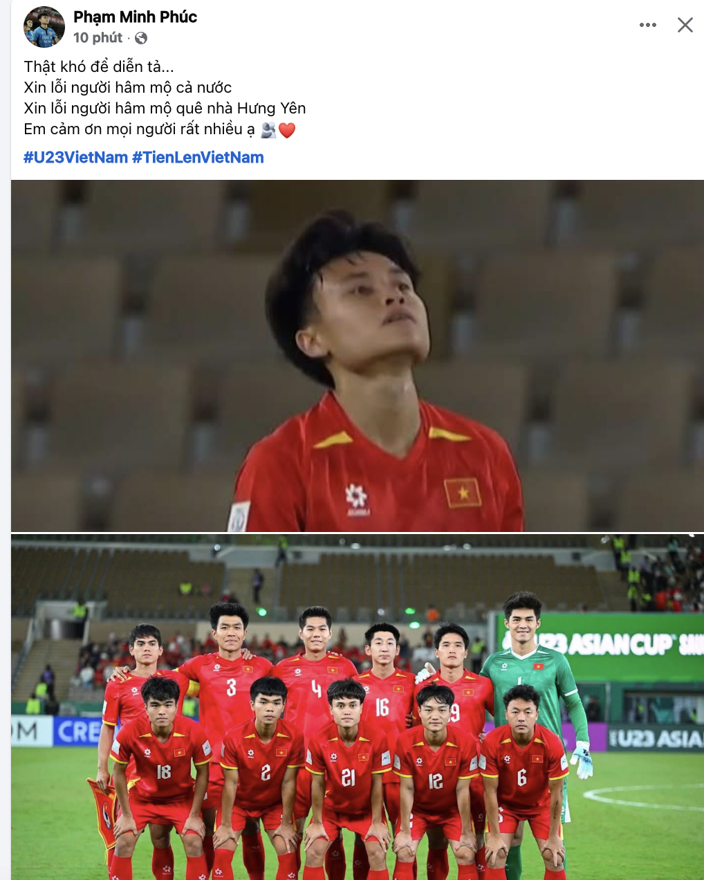 U23 Việt Nam đồng loạt xin lỗi: C&ugrave;ng nhau chiến thắng, c&ugrave;ng nhau thất bại- Ảnh 3.