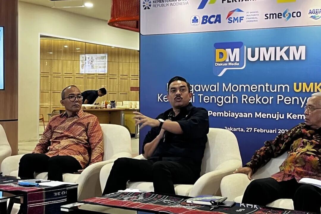 Menteri Usaha, Mikro, Kecil, dan Menengah (UMKM) Maman Abdurrahman dalam diskusi di kantornya, Jakarta, Jum’at (27/2/2026).