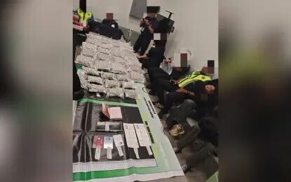 <p><strong>ILLEGAL</strong>. Authorities confiscate PHP69.8 million worth of suspected high-grade marijuana from three Chinese nationals during a routine inspection at Clark International Airport in Pampanga n Saturday (March 7, 2026). The three foreign nationals were transit passengers from Bangkok, Thailand and were bound for Hong Kong<em>. (PNA photo by Jason De Asis)</em></p>