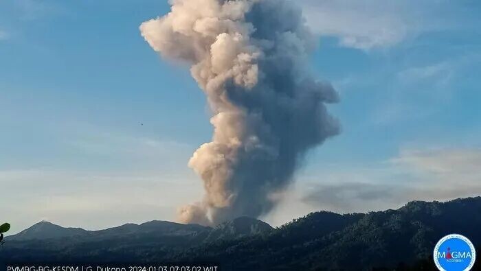 Gunung Dukono Erupsi