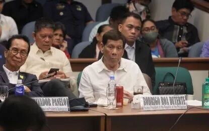 <p><strong>DRUG WAR PROBE</strong>. Former president Rodrigo R. Duterte appears before a Senate hearing on the campaign against illegal drugs under his administration, in Pasay City on Oct. 28, 2024. Duterte will stay detained at the International Criminal Court in The Hague, The Netherlands, a trial chamber ruled Friday (May 22, 2026). <em>(PNA photo by Avito C. Dalan)</em></p>