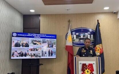 <p><strong>'SCAMMERS'.</strong> Philippine National Police - Anti-Cybercrime Group chief Maj. Gen. Wilson Asueta speaks during a press briefing at Camp Crame on Tuesday (May 26, 2026) about the raid on an alleged online investment scam hub in Pasig City. Authorities arrested 63 individuals, including a foreign national tagged as the alleged mastermind behind the illegal operation. <em>(PNA photo by Lloyd Caliwan)</em></p>