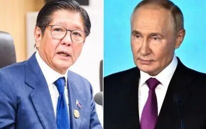 <p>President Ferdinand R. Marcos Jr. and Russian President Vladimir Putin<em> (File photos)</em></p>