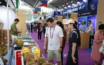 <p><strong>CAEXPO 2026.</strong> Visitors flock to the Philippines' commodity pavilion on the second day of the 23rd China-ASEAN Expo (CAEXPO) 2026 at Nanning International Convention and Exhibition Center in Guangxi, China on Monday (Sept. 21, 2026). The Philippine delegation includes more than 300 participants, including 73 high-value export enterprises. <em>(Contributed photo)</em></p>