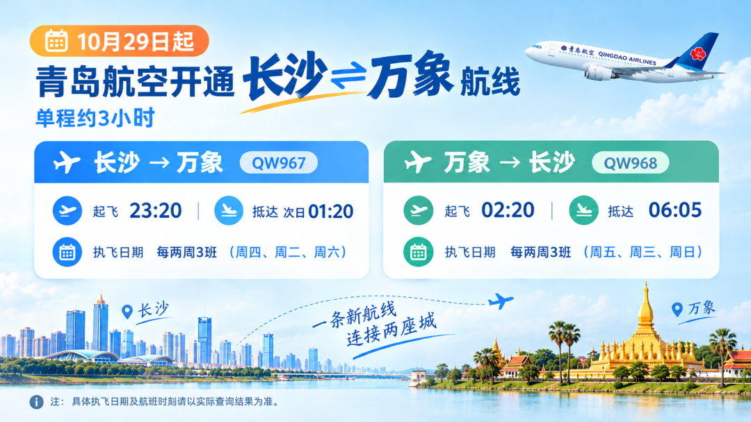 10月29日起，长沙直飞万象又有新选择！往返能省1K+