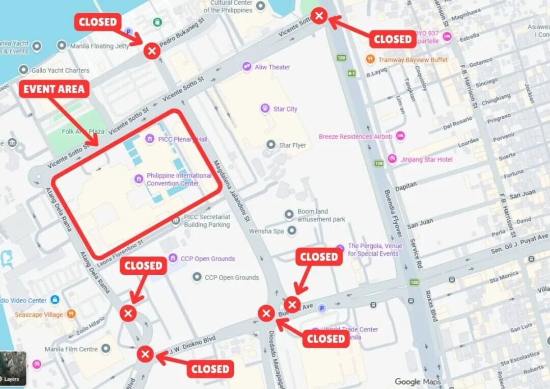Major roads in Pasay City will be temporarily closed starting Oct. 24, while designated bus lanes will be converted into ASEAN lanes in preparation for the 49th ASEAN Summit on Nov. 16 to 18. (Photo from Pasay TPMO)